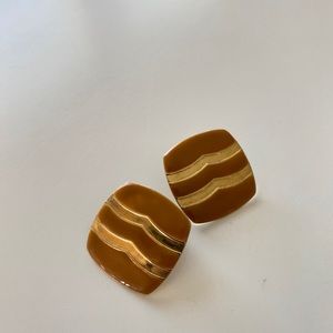 VINTAGE Mustard Yellow Statement Earrings
